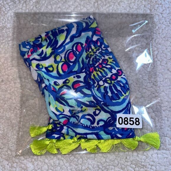 Lilly Pulitzer Ramona Crop Tassel Top Blue Ceviche Pattern Women’s Size 0 EUC - Picture 9 of 9